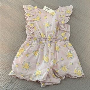 NWT Janie and Jack Lavender & Yellow Floral Romper